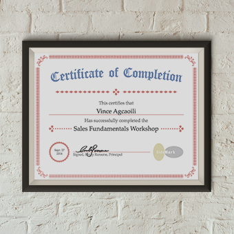 certificate of completion preview